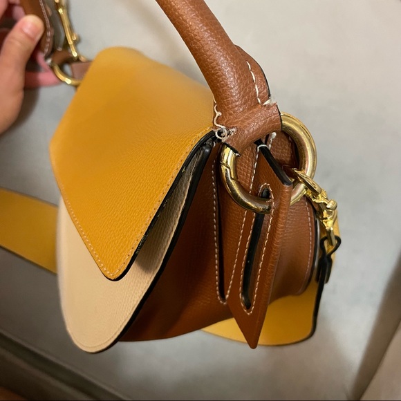 Yuzefi Multicolor Dip Shoulder Bag - Mustard / Cinnamon - Picture 11 of 11